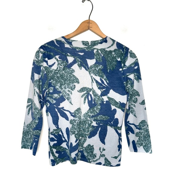 TSE | Floral V-neck Cashmere Sweater Size Small - Picture 4 of 6